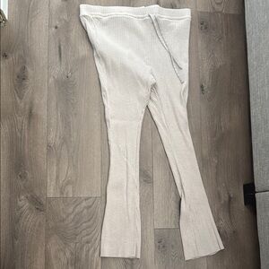 Cream Ribbed Bottoms